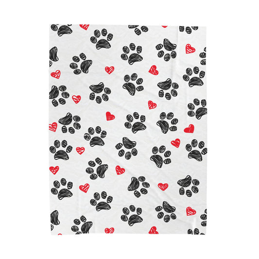 Customizable Paw Print Blanket
