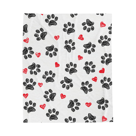 Customizable Paw Print Blanket
